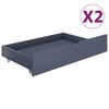 vidaXL Tiroirs de lit 2 pcs Gris clair Bois de pin massif