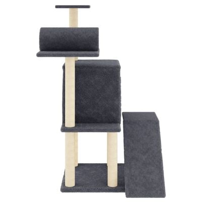 vidaXL Arbre à chat avec griffoirs en sisal gris foncé 110,5 cm