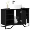 vidaXL Meuble de Lavabo de Salle de Bain Ch&ecirc;ne noir 91 x 35 x 60 cm