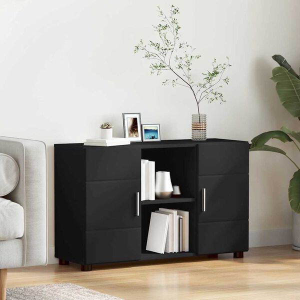 vidaXL Buffet FLORIN Noir 88,5 x 30,5 x 55,5 cm Bois d'ing&eacute;nierie