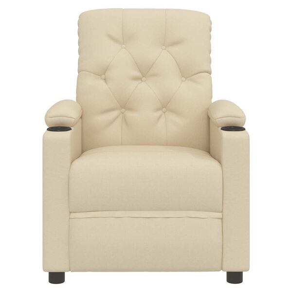 vidaXL Fauteuil inclinable Crème Tissu