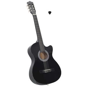vidaXL Guitare d&eacute;coup&eacute;e classique occidentale avec 6 cordes Noir 38"