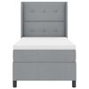vidaXL Lit &agrave; ressorts avec matelas Gris clair 90 x 190 cm tissu