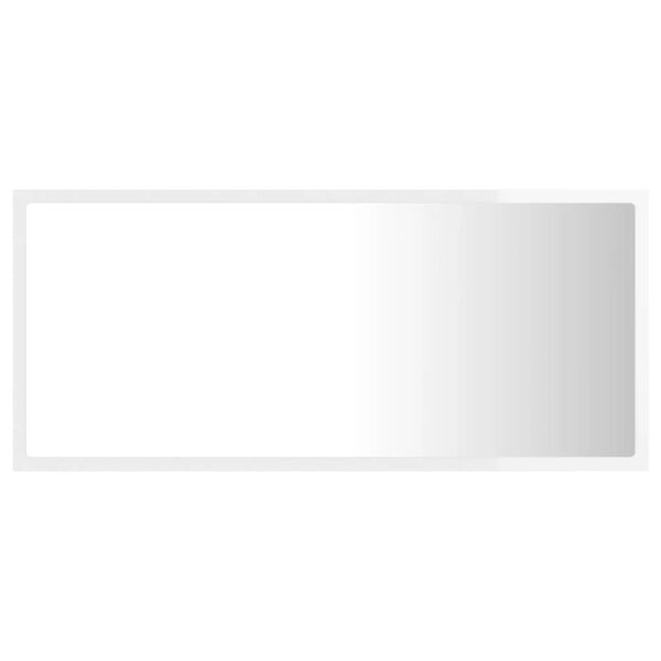 vidaXL Miroir à LED de bain Blanc brillant 90x8,5x37 cm Acrylique