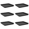 vidaXL Plateau carr&eacute; &agrave; fleurs 6 pc Noir 32 x 32 x 2,5 cm Plastique
