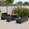 vidaXL Ensemble de canap&eacute; de jardin avec coussin 8 pcs Noir polyrotin
