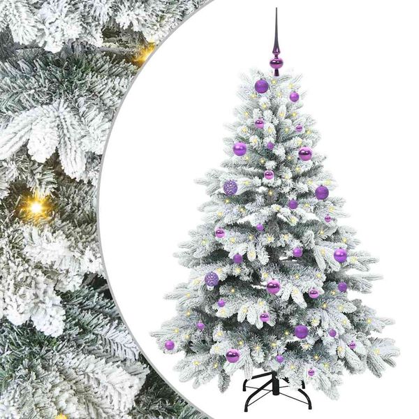 vidaXL Sapin de No&euml;l artificiel avec 150 LED Blanc 150 cm PE et PVC