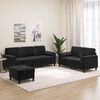vidaXL Ensemble de canap&eacute;s 3 pcs coussins d&eacute;coratifs et coussins Noir