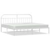 vidaXL Cadre de lit m&eacute;tal sans matelas et t&ecirc;te de lit blanc 200x200 cm