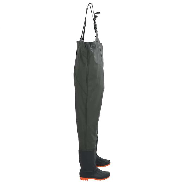 vidaXL Cuissardes avec bottes vert fonc&eacute; taille 38