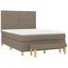vidaXL Sommier &agrave; lattes de lit avec matelas Taupe 140x200 cm Tissu
