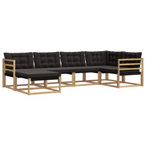 vidaXL Ensemble de canap&eacute;s d'ext&eacute;rieur 6 pc Blanc et noir