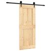 vidaXL Porte coulissante Naturel et noir 85 x 210 cm