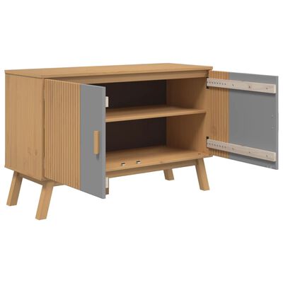 vidaXL Buffet OLDEN gris et marron 114x43x73,5 cm bois massif de pin