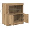 vidaXL Buffet LED Marron 60,5 x 37 x 67 cm Bois d'ing&eacute;nierie