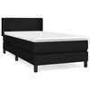vidaXL Sommier &agrave; lattes de lit avec matelas Noir 90x200 cm Tissu