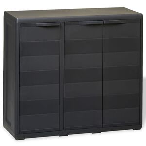 vidaXL Armoire de rangement de jardin avec 2 &eacute;tag&egrave;res Noir