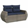 vidaXL Salon de jardin avec coussins 7 pcs gris r&eacute;sine tress&eacute;e