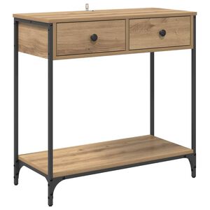 vidaXL Table console avec tiroir Chêne artisanal 75 x 34,5 x 75 cm