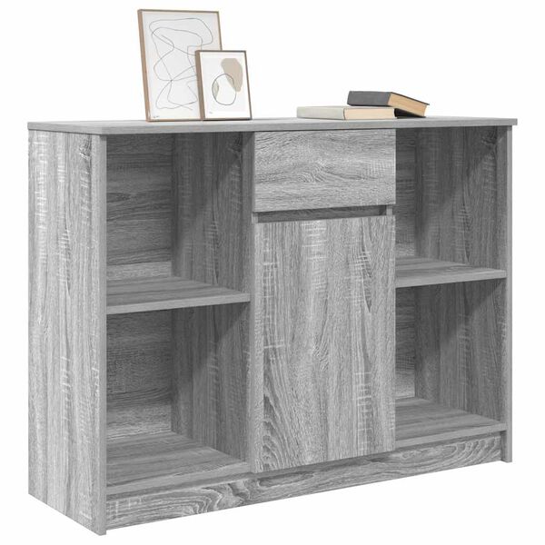 vidaXL Buffet avec tiroir sonoma gris 101x35x76 cm bois d'ing&eacute;nierie