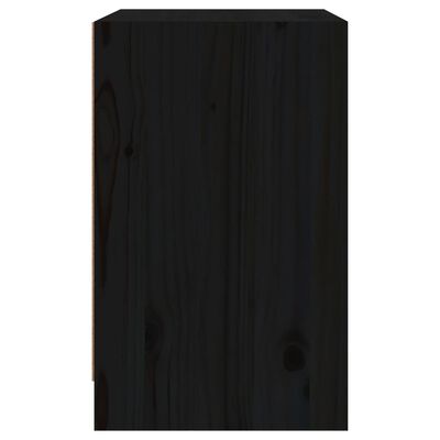 vidaXL Tables de chevet 2 pcs Noir 40x31x50 cm Bois de pin massif