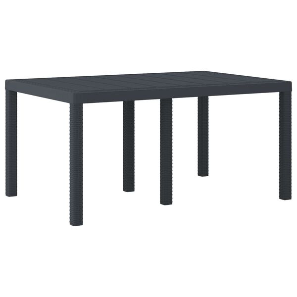vidaXL Table de jardin pour repas Anthracite 150 x 100 x 73 cm