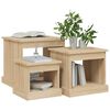 vidaXL Tables basses 3 pcs ch&ecirc;ne sonoma bois d'ing&eacute;nierie