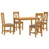 vidaXL Ensemble de salle &agrave; manger 5 pc Gris Bois de ch&ecirc;ne massif