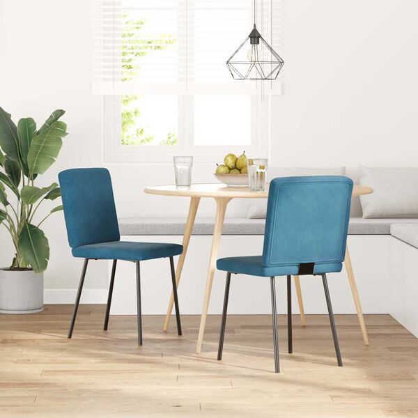 vidaXL Chaises à manger lot de 2 Bleu Velours