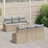 vidaXL Ensemble de canapé de jardin 7 pcs Beige et Gris clair