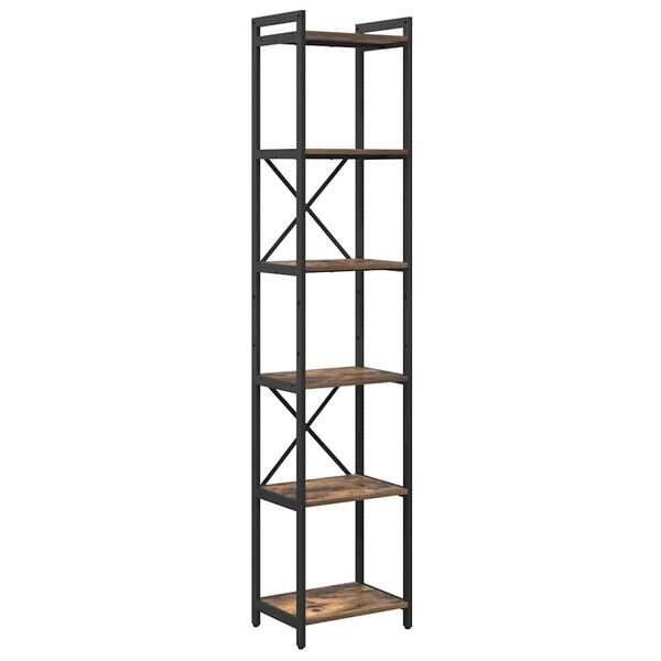 vidaXL &Eacute;tag&egrave;re Ch&ecirc;ne fum&eacute; 40 x 30 x 189,5 cm Bois d'ing&eacute;nierie