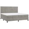 vidaXL Sommier à lattes de lit et matelas Gris clair 200x200cm Velours