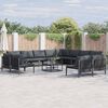 vidaXL Ensemble de canap&eacute; de jardin avec coussin 13 pcs Noir Acier