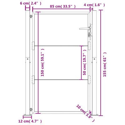 vidaXL Portail de jardin 105x155 cm acier corten