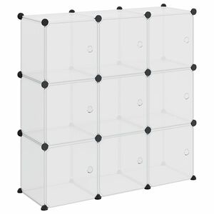 vidaXL Organiseur de rangement avec 9 cubes et portes transparent