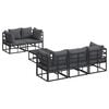 vidaXL Ensemble de canap&eacute; de jardin avec coussin 6 pcs Noir Acier