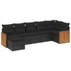 vidaXL Salon de jardin 7 pcs avec coussins noir r&eacute;sine tress&eacute;e