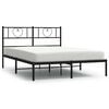 vidaXL Cadre de lit m&eacute;tal sans matelas et t&ecirc;te de lit noir 160x200 cm