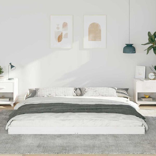 vidaXL Cadre de lit Blanc 180 x 200 cm Pin massif