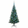 vidaXL Sapin de No&euml;l artificiel pr&eacute;-&eacute;clair&eacute; Vert 150 cm PVC et m&eacute;tal