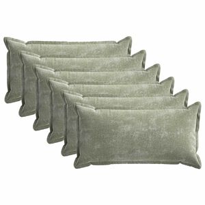 vidaXL Housse de coussin 6 pcs HOUTEN Vert 40 x 80 cm Tissu Chenille