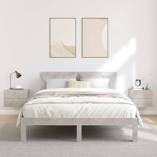 vidaXL Tables de chevet 2 pcs Gris b&eacute;ton 40x30x30 cm Bois ing&eacute;nierie