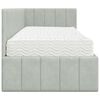 vidaXL Cadre de lit d'angle avec matelas 2 pcs Gris clair Velours