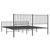 vidaXL Cadre de lit m&eacute;tal sans matelas avec pied de lit noir 183x213cm
