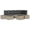 vidaXL Ensemble de canap&eacute; de jardin 7 pc Gris clair polyrotin
