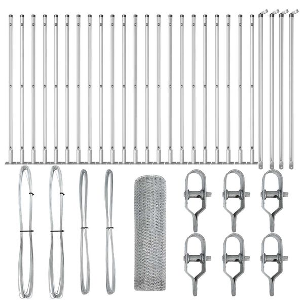 vidaXL Poteau de cl&ocirc;ture. Argent&eacute; 50 x 0,6 m (maille de 13 mm) Acier