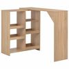 vidaXL Table de bar avec tablette amovible Ch&ecirc;ne 138x39x110 cm