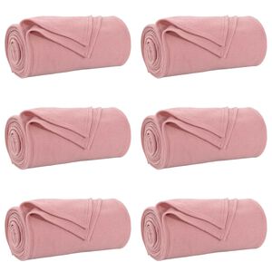 vidaXL Couvertures &agrave; jeter 6 pc Rose 200 x 150 cm 2.52 kg Polaire