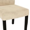 vidaXL Chaises &agrave; manger lot de 2 Cr&egrave;me Velours