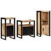 vidaXL Ensemble de mobilier de salle de bain 3 pi&egrave;ces Marron et Noir